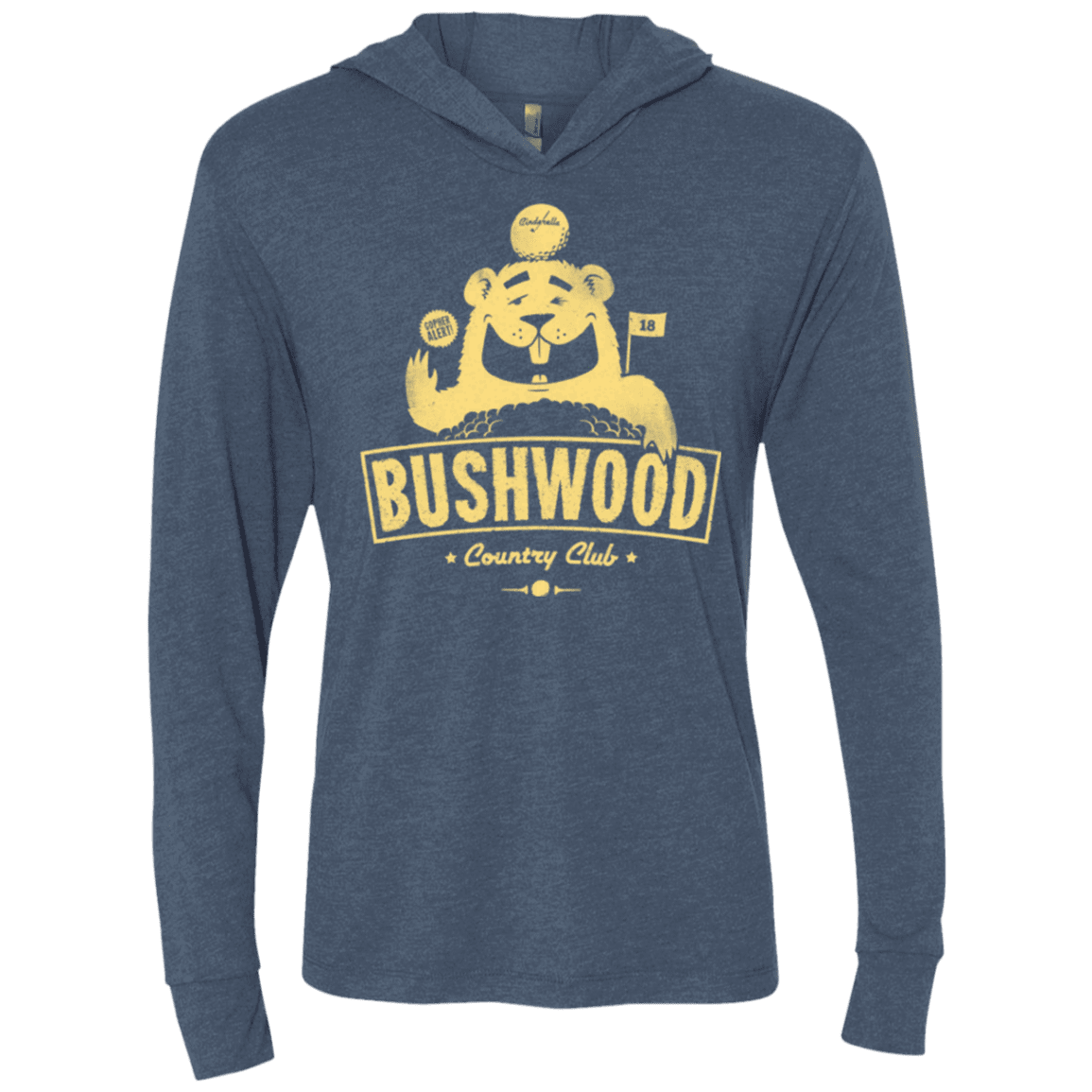 T-Shirts Indigo / X-Small Bushwood Triblend Long Sleeve Hoodie Tee