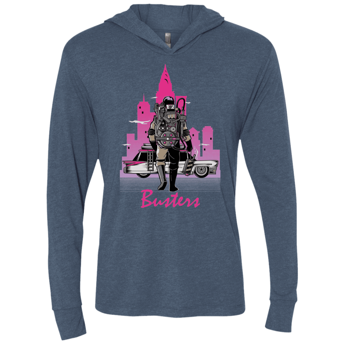 BUSTERS DRIVE Triblend Long Sleeve Hoodie Tee