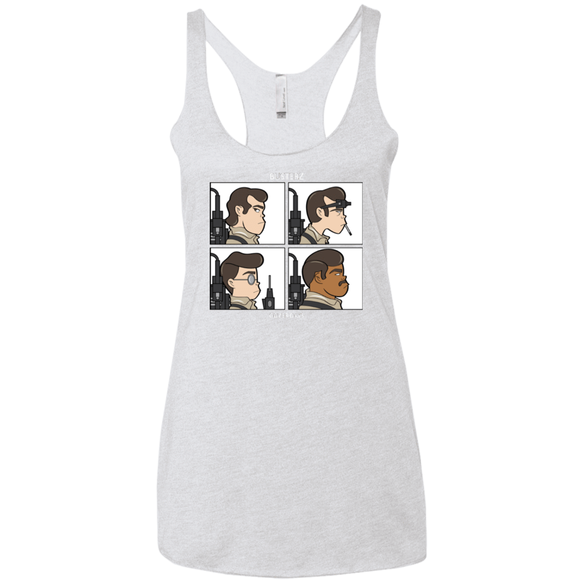 T-Shirts Heather White / X-Small Busterz Women's Triblend Racerback Tank