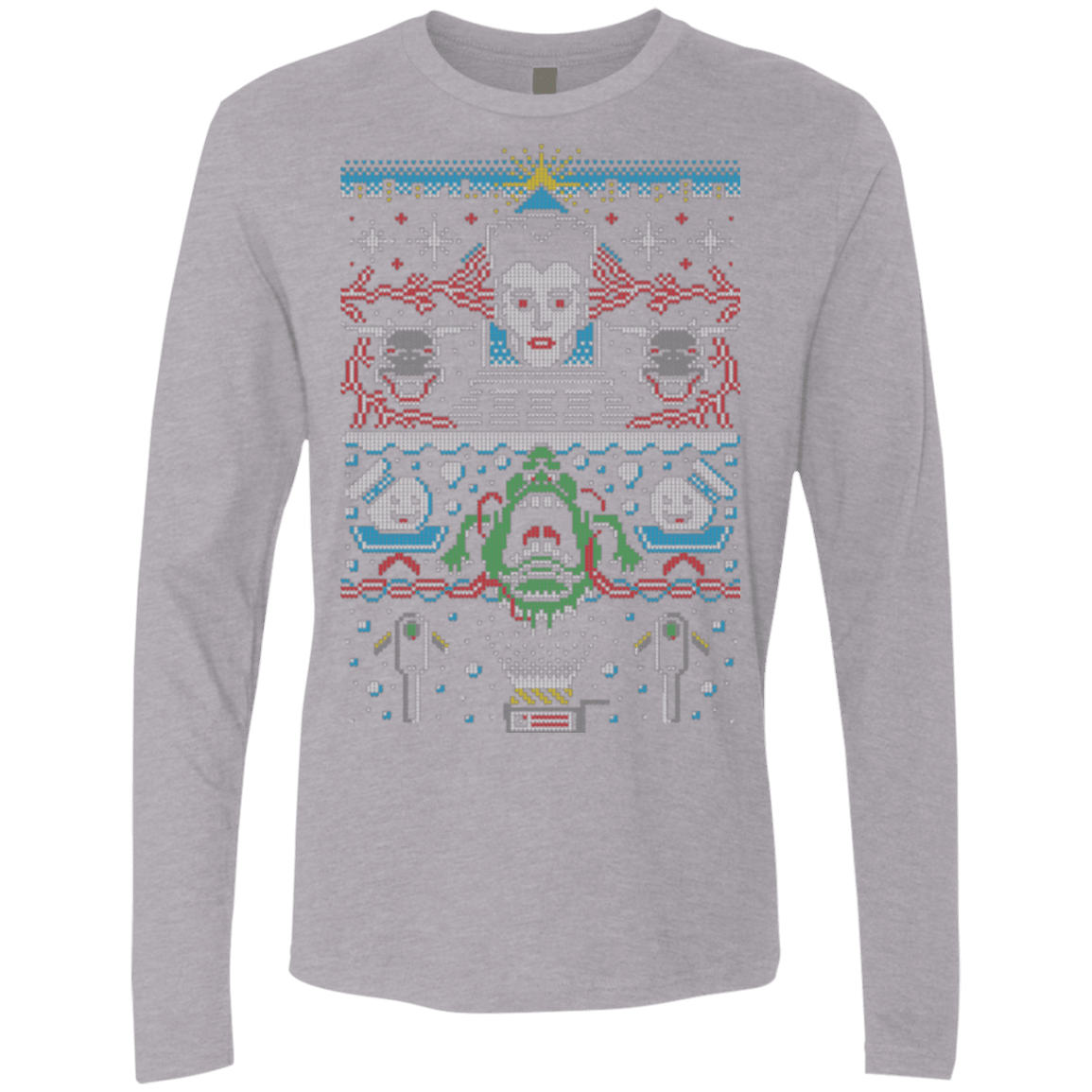 T-Shirts Heather Grey / Small Bustin Christmas Men's Premium Long Sleeve