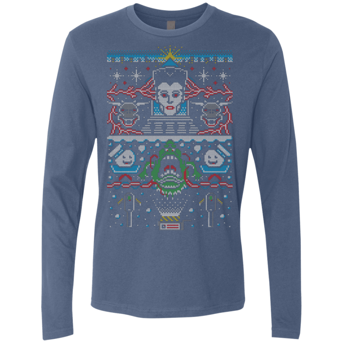T-Shirts Indigo / Small Bustin Christmas Men's Premium Long Sleeve