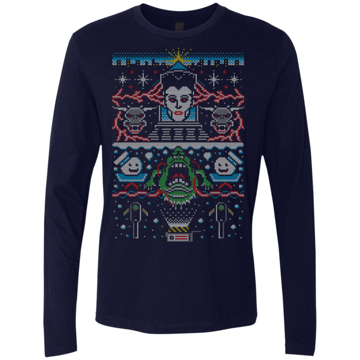 T-Shirts Midnight Navy / Small Bustin Christmas Men's Premium Long Sleeve