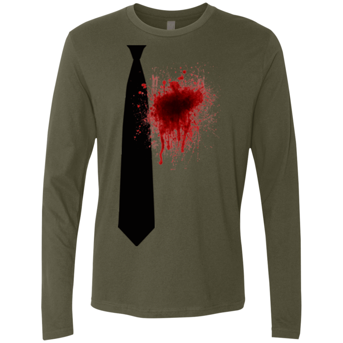 T-Shirts Military Green / Small Butcher tie Men's Premium Long Sleeve
