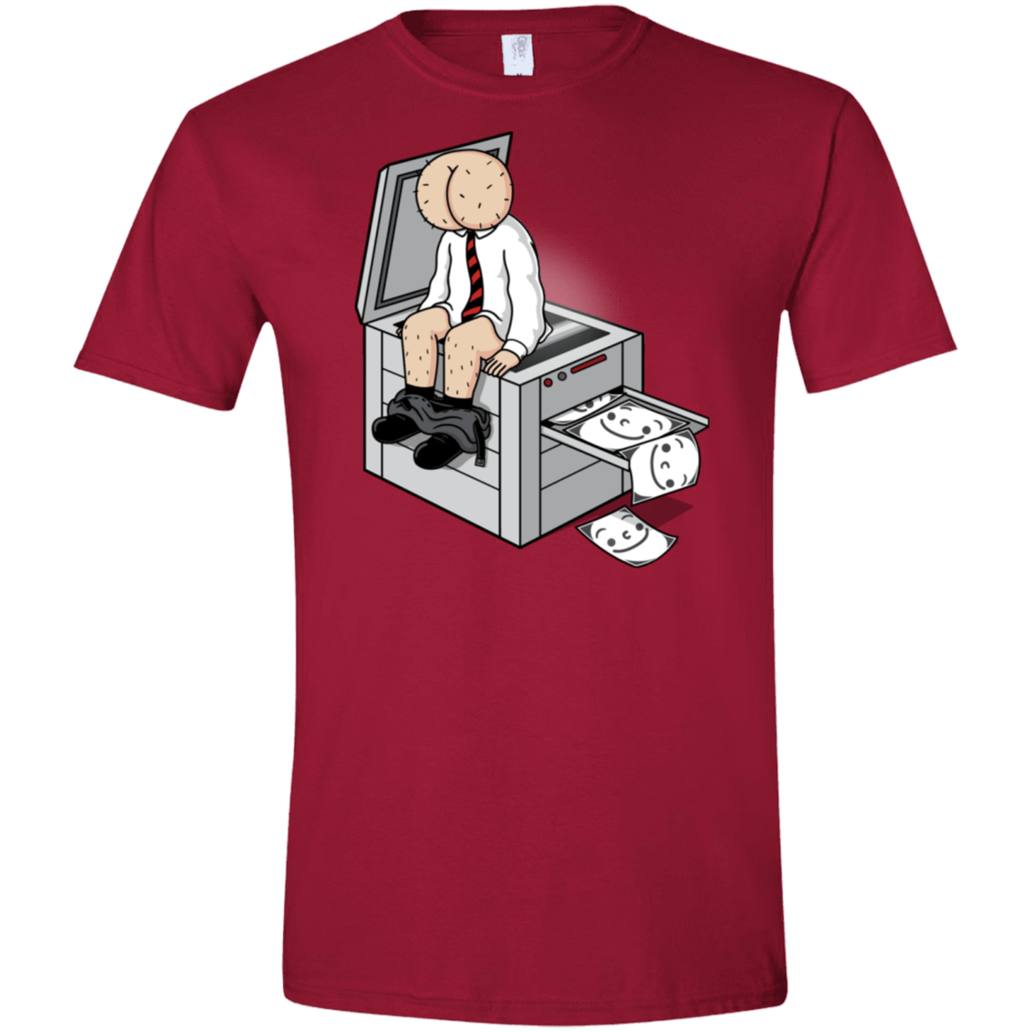 T-Shirts Cardinal Red / S Butt Face Copies Men's Semi-Fitted Softstyle