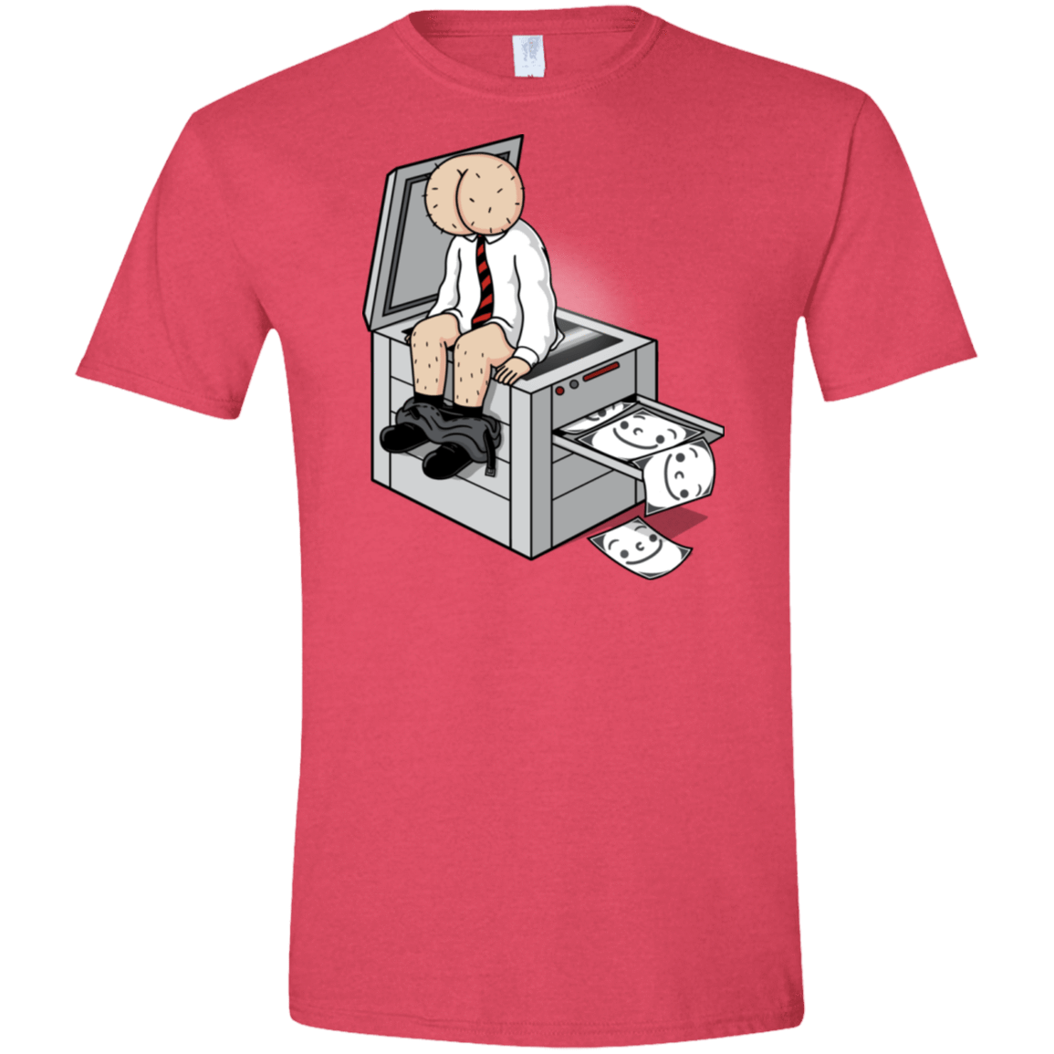 T-Shirts Heather Red / S Butt Face Copies Men's Semi-Fitted Softstyle