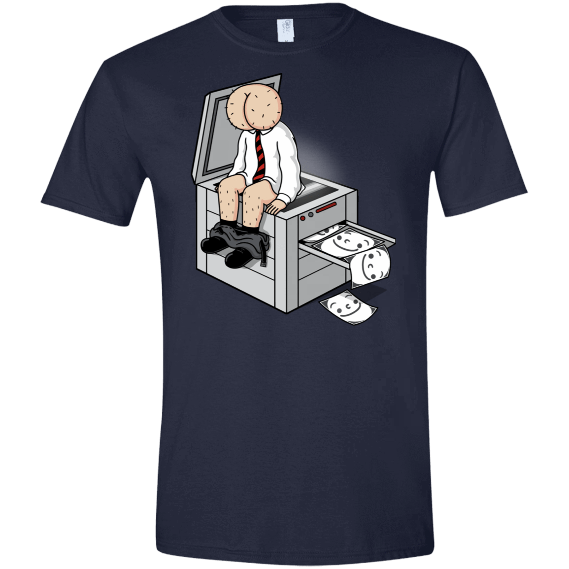 T-Shirts Navy / S Butt Face Copies Men's Semi-Fitted Softstyle