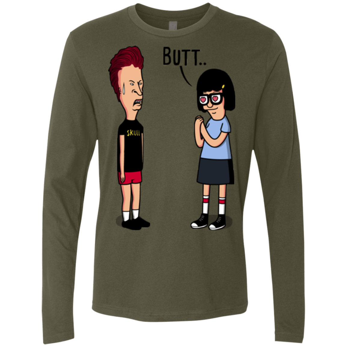 T-Shirts Military Green / S butt.. Men's Premium Long Sleeve