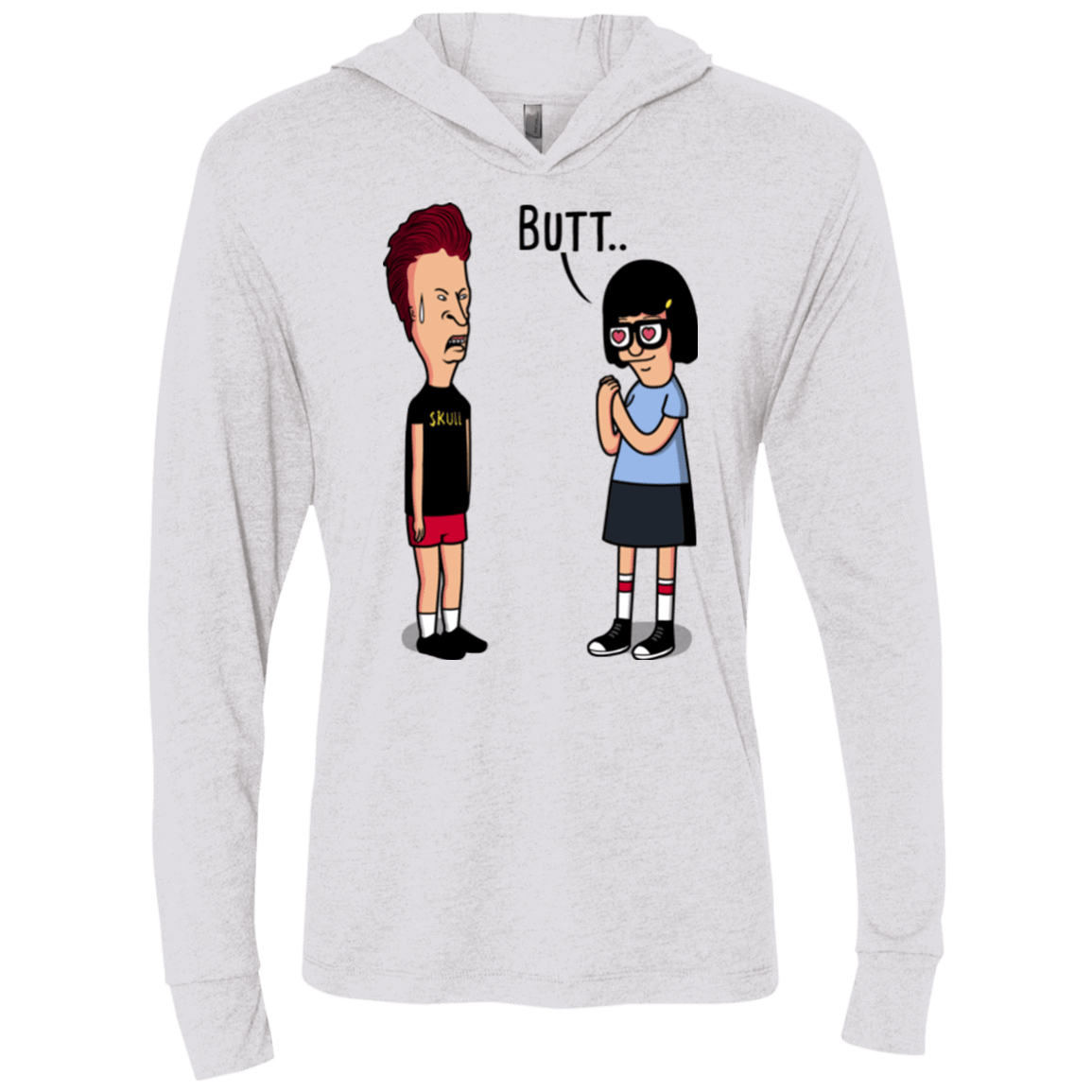 T-Shirts Heather White / X-Small butt.. Triblend Long Sleeve Hoodie Tee