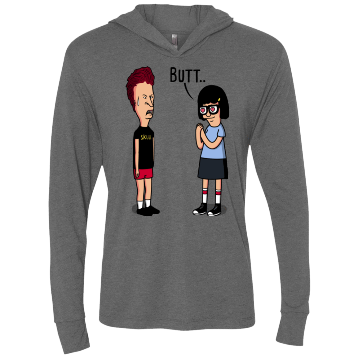 T-Shirts Premium Heather / X-Small butt.. Triblend Long Sleeve Hoodie Tee