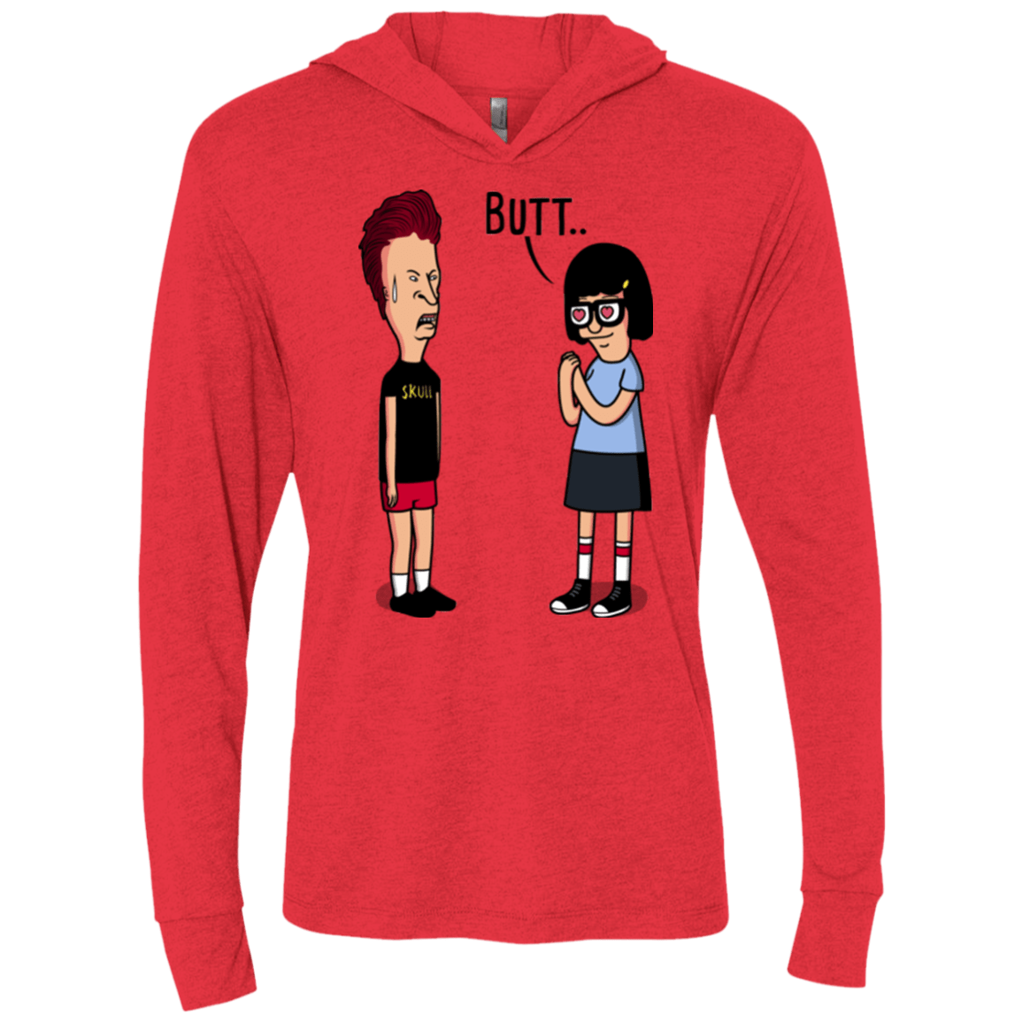 T-Shirts Vintage Red / X-Small butt.. Triblend Long Sleeve Hoodie Tee
