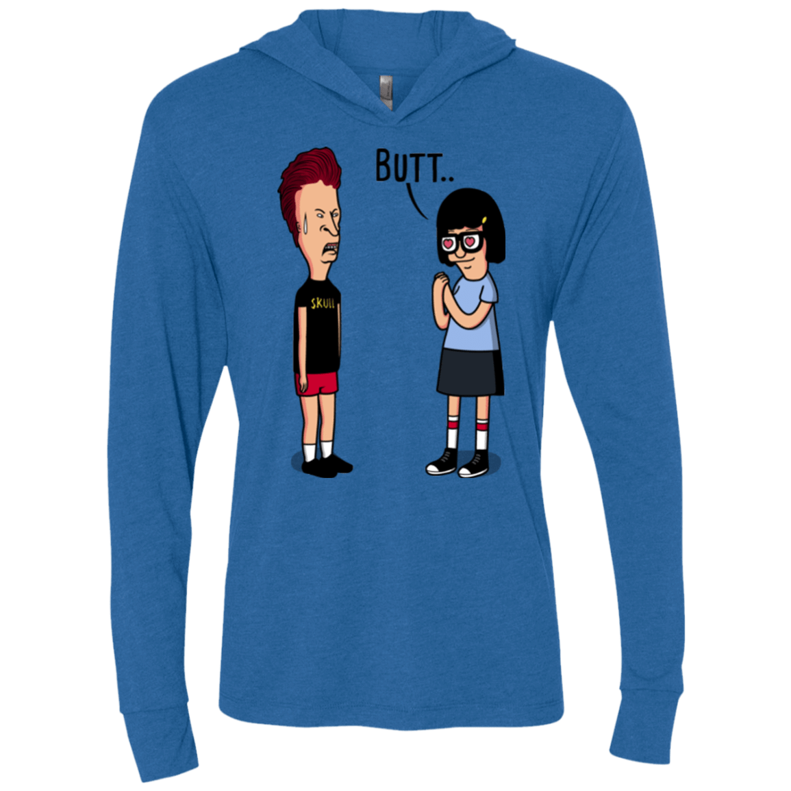 T-Shirts Vintage Royal / X-Small butt.. Triblend Long Sleeve Hoodie Tee