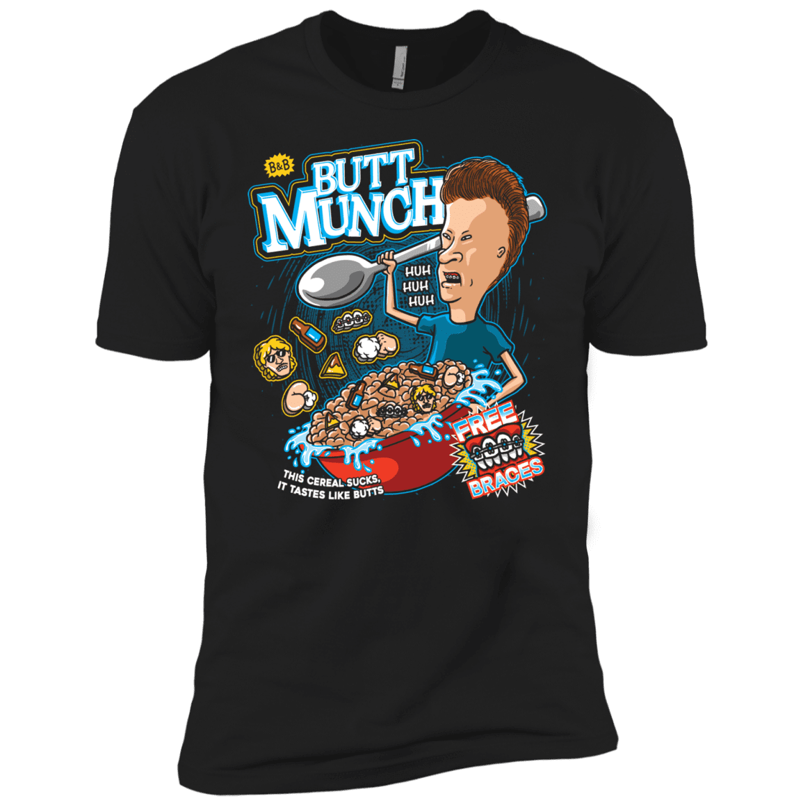 T-Shirts Black / YXS Buttmunch Cereal Boys Premium T-Shirt