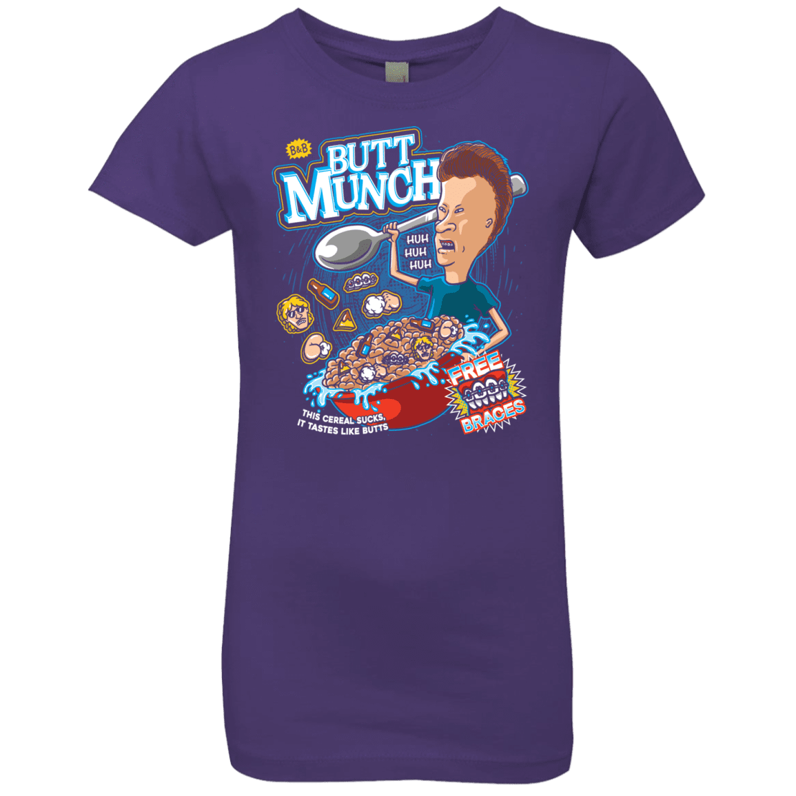 T-Shirts Purple Rush / YXS Buttmunch Cereal Girls Premium T-Shirt