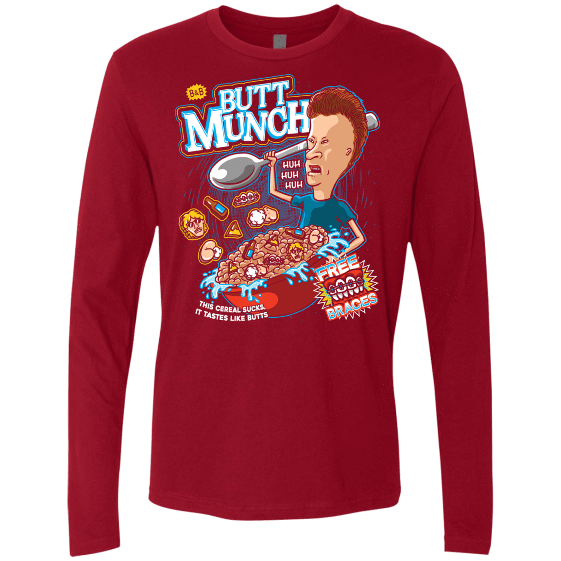 T-Shirts Cardinal / S Buttmunch Cereal Men's Premium Long Sleeve