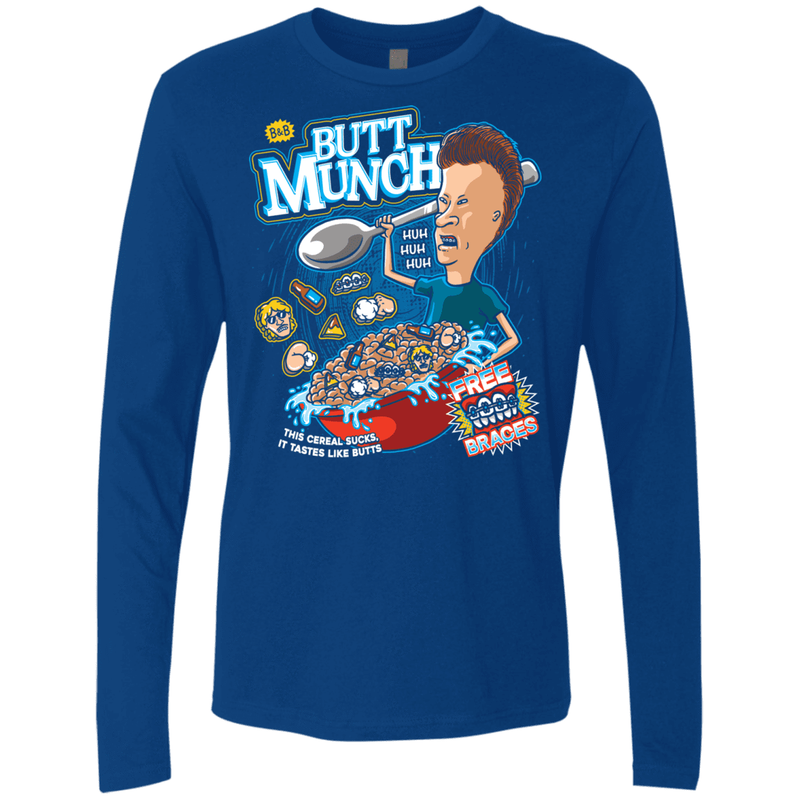 T-Shirts Royal / S Buttmunch Cereal Men's Premium Long Sleeve