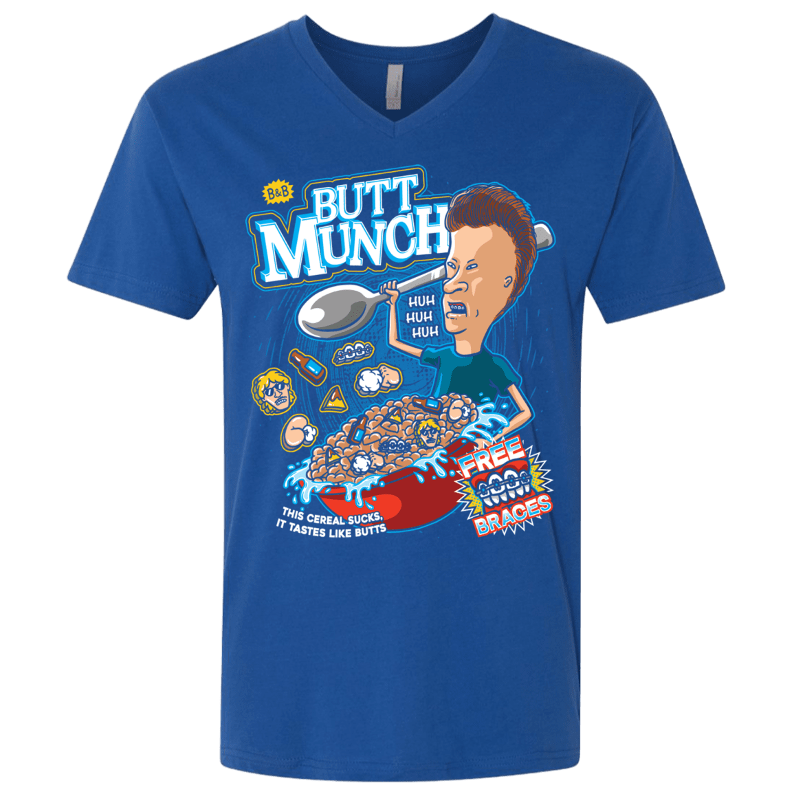 T-Shirts Royal / X-Small Buttmunch Cereal Men's Premium V-Neck