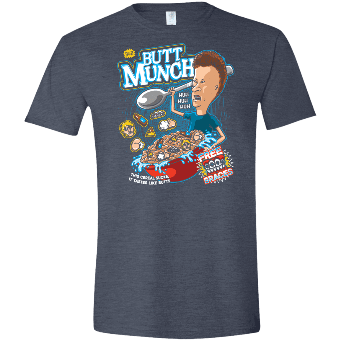 T-Shirts Heather Navy / S Buttmunch Cereal Men's Semi-Fitted Softstyle