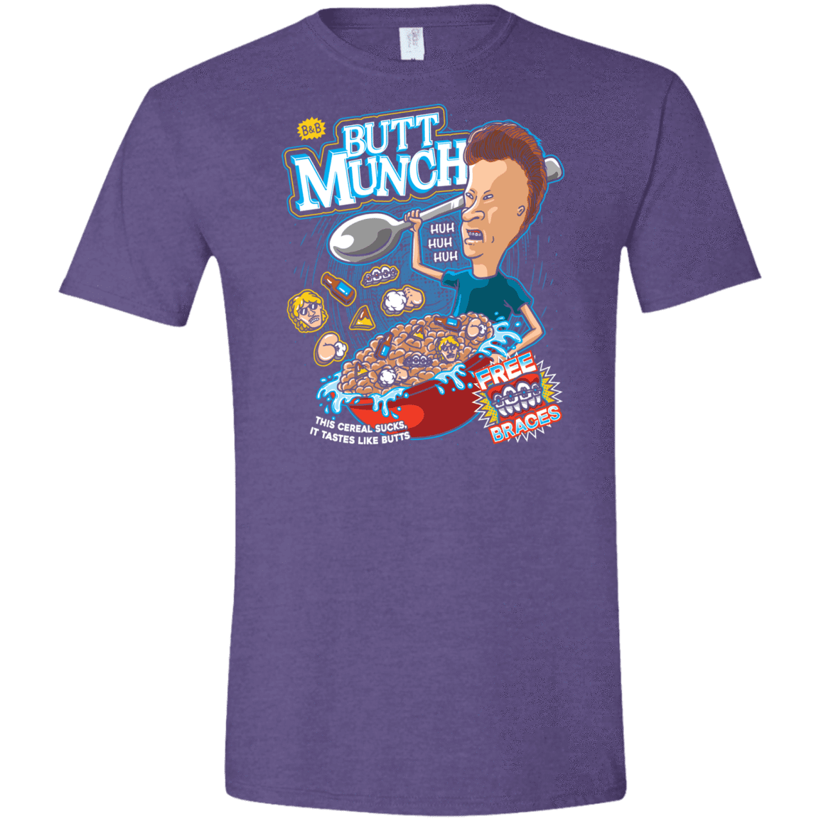 T-Shirts Heather Purple / S Buttmunch Cereal Men's Semi-Fitted Softstyle