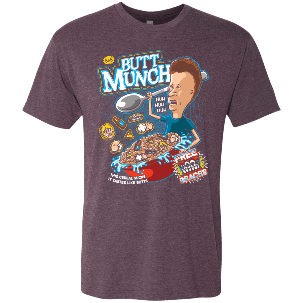T-Shirts Vintage Purple / S Buttmunch Cereal Men's Triblend T-Shirt