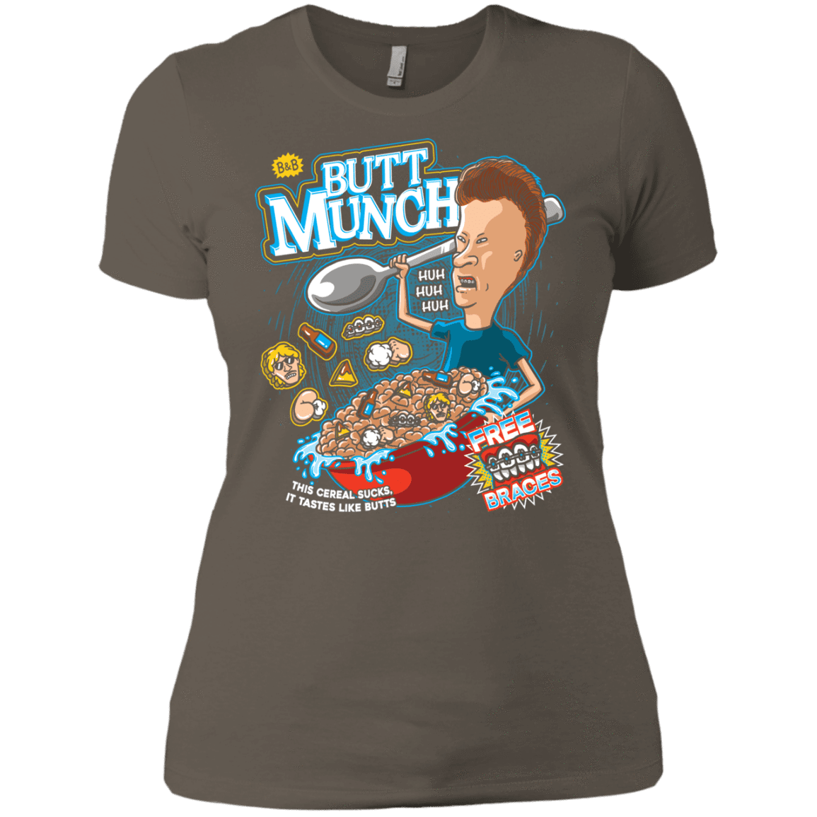 T-Shirts Warm Grey / X-Small Buttmunch Cereal Women's Premium T-Shirt