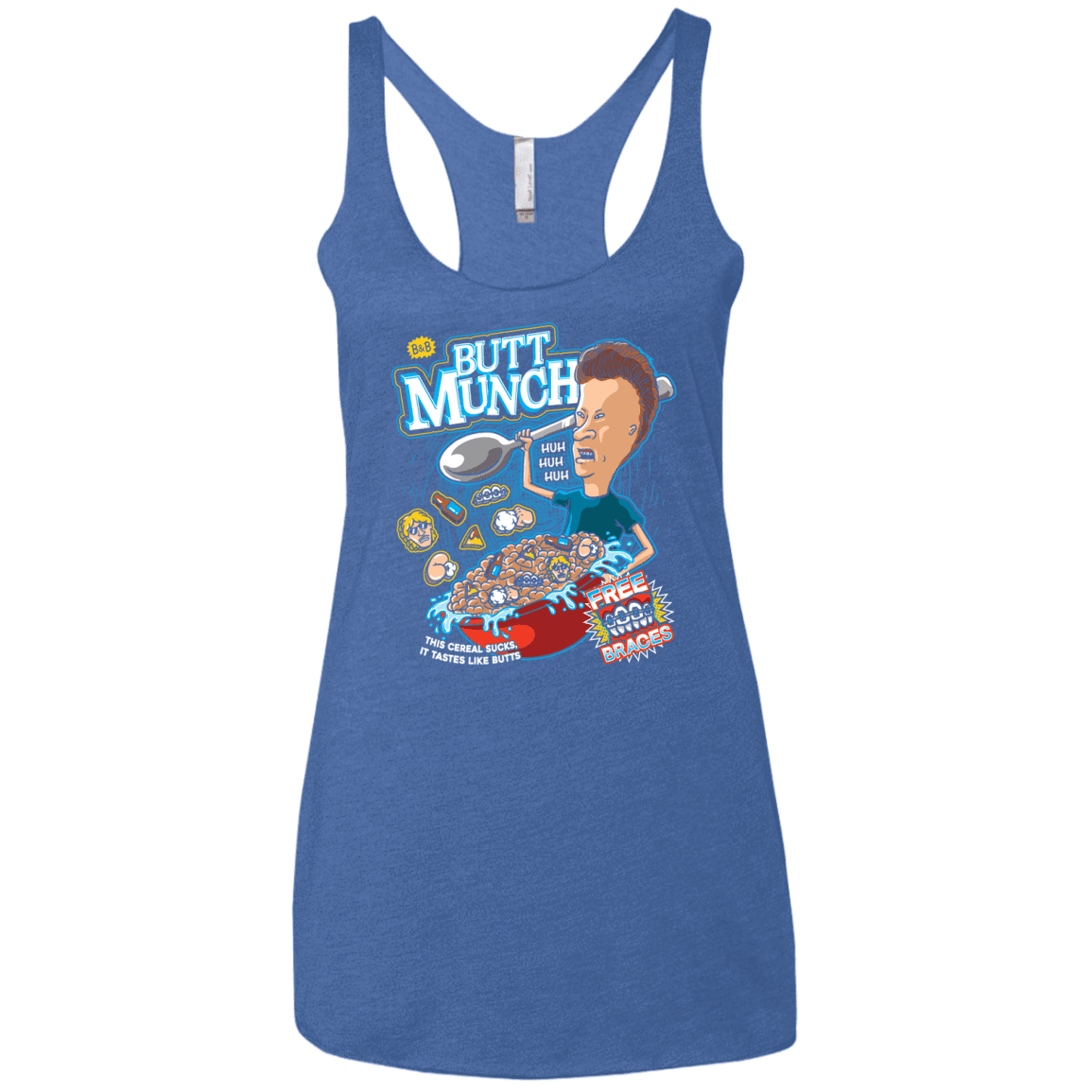 T-Shirts Vintage Royal / X-Small Buttmunch Cereal Women's Triblend Racerback Tank