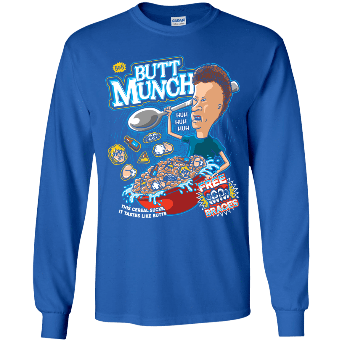 T-Shirts Royal / YS Buttmunch Cereal Youth Long Sleeve T-Shirt