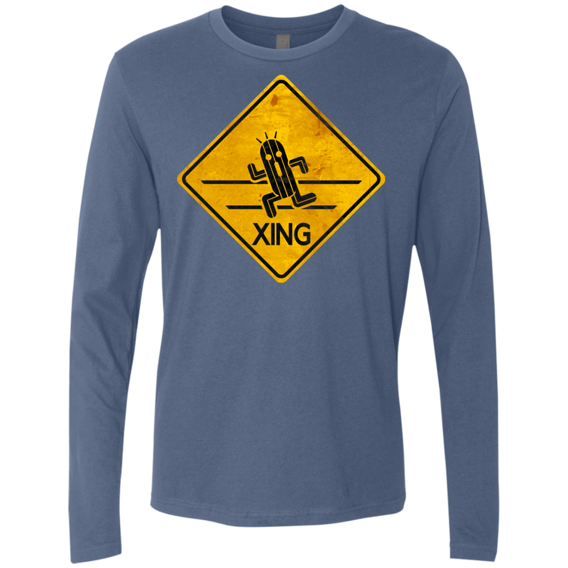 T-Shirts Indigo / Small Cactuar Crossing Men's Premium Long Sleeve