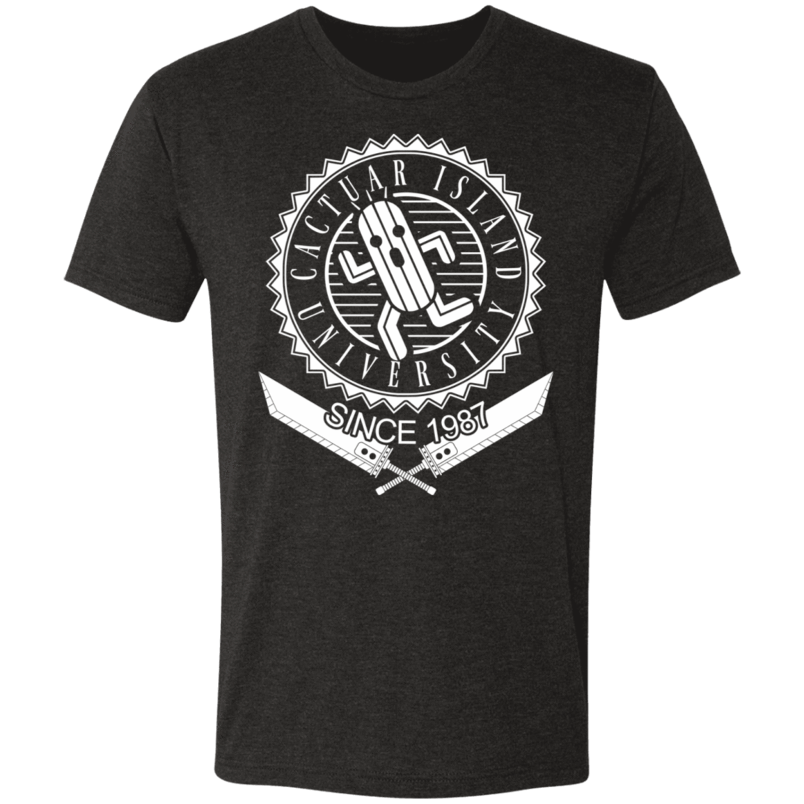 T-Shirts Vintage Black / S Cactuar Island University Men's Triblend T-Shirt