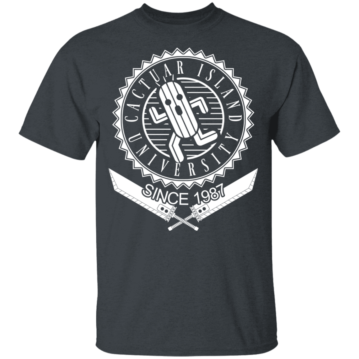 T-Shirts Dark Heather / YXS Cactuar Island University Youth T-Shirt