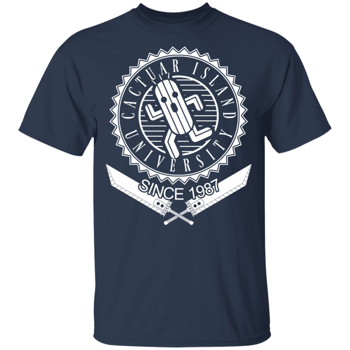 T-Shirts Navy / YXS Cactuar Island University Youth T-Shirt