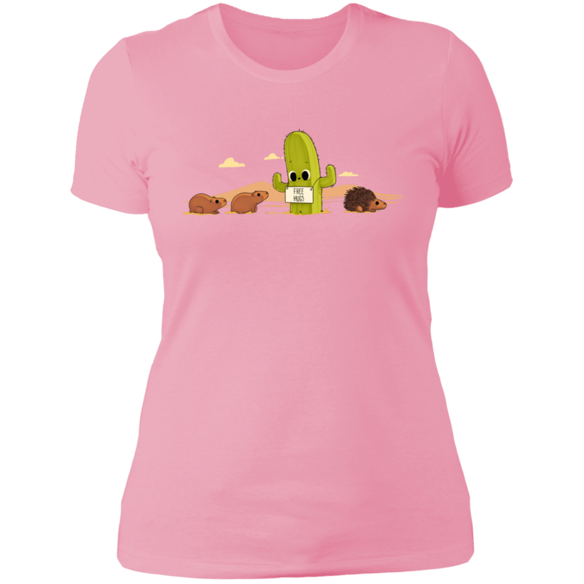 T-Shirts Light Pink / S Cactus Hug Women's Premium T-Shirt
