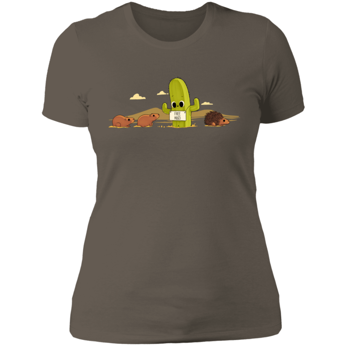 T-Shirts Warm Grey / S Cactus Hug Women's Premium T-Shirt
