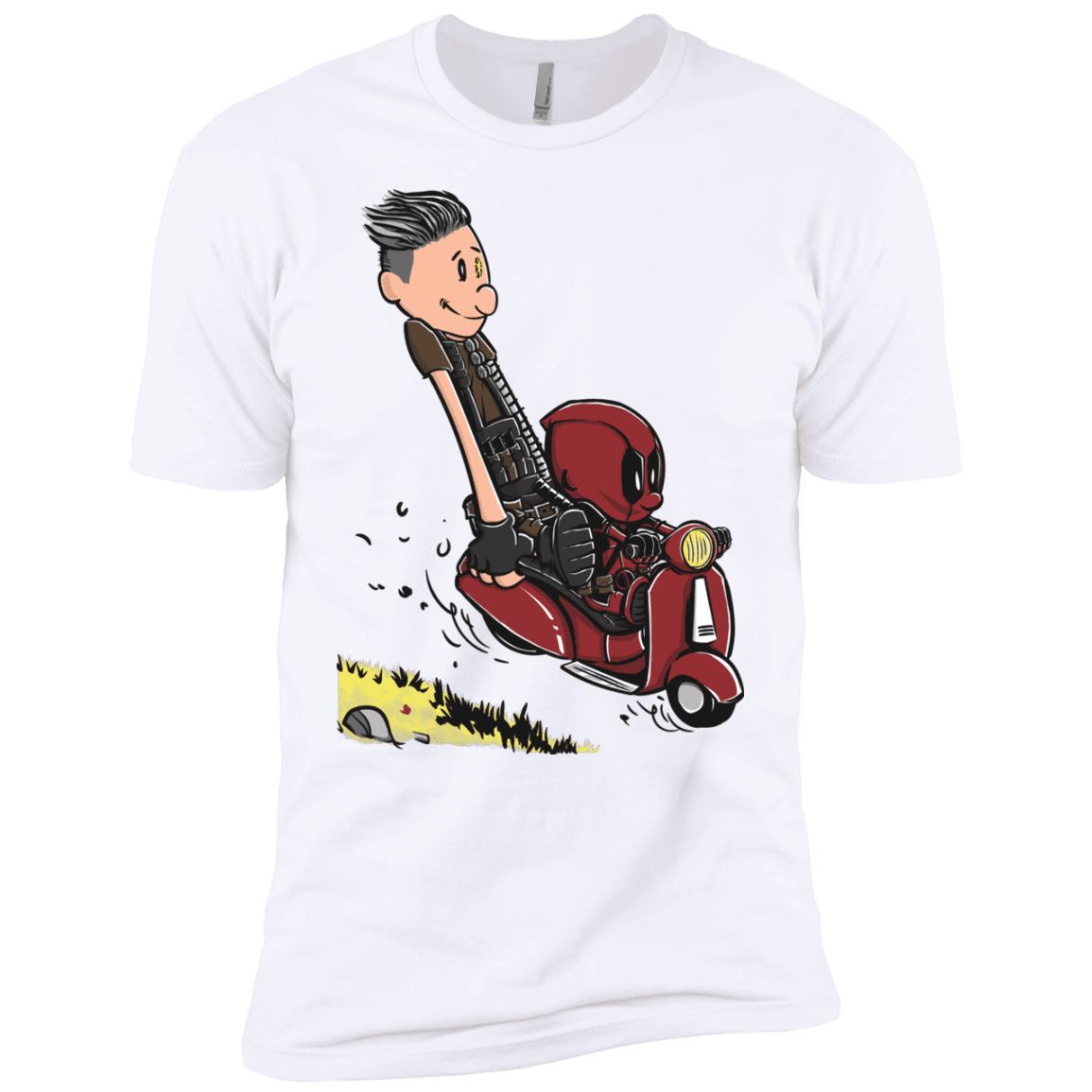 T-Shirts White / YXS Calvin & Deadpool Boys Premium T-Shirt