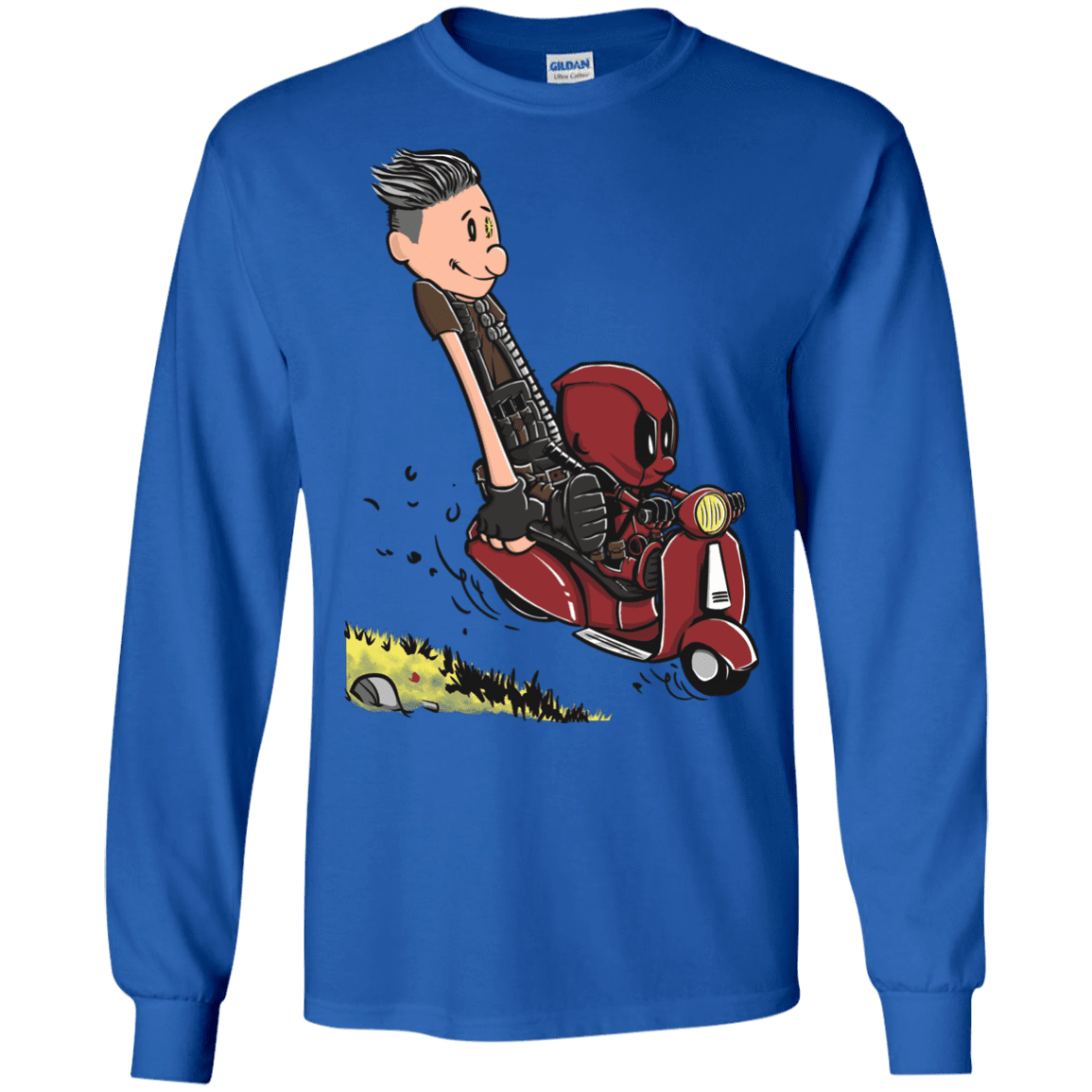 T-Shirts Royal / S Calvin & Deadpool Men's Long Sleeve T-Shirt