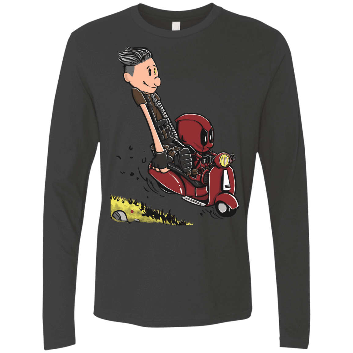 T-Shirts Heavy Metal / S Calvin & Deadpool Men's Premium Long Sleeve