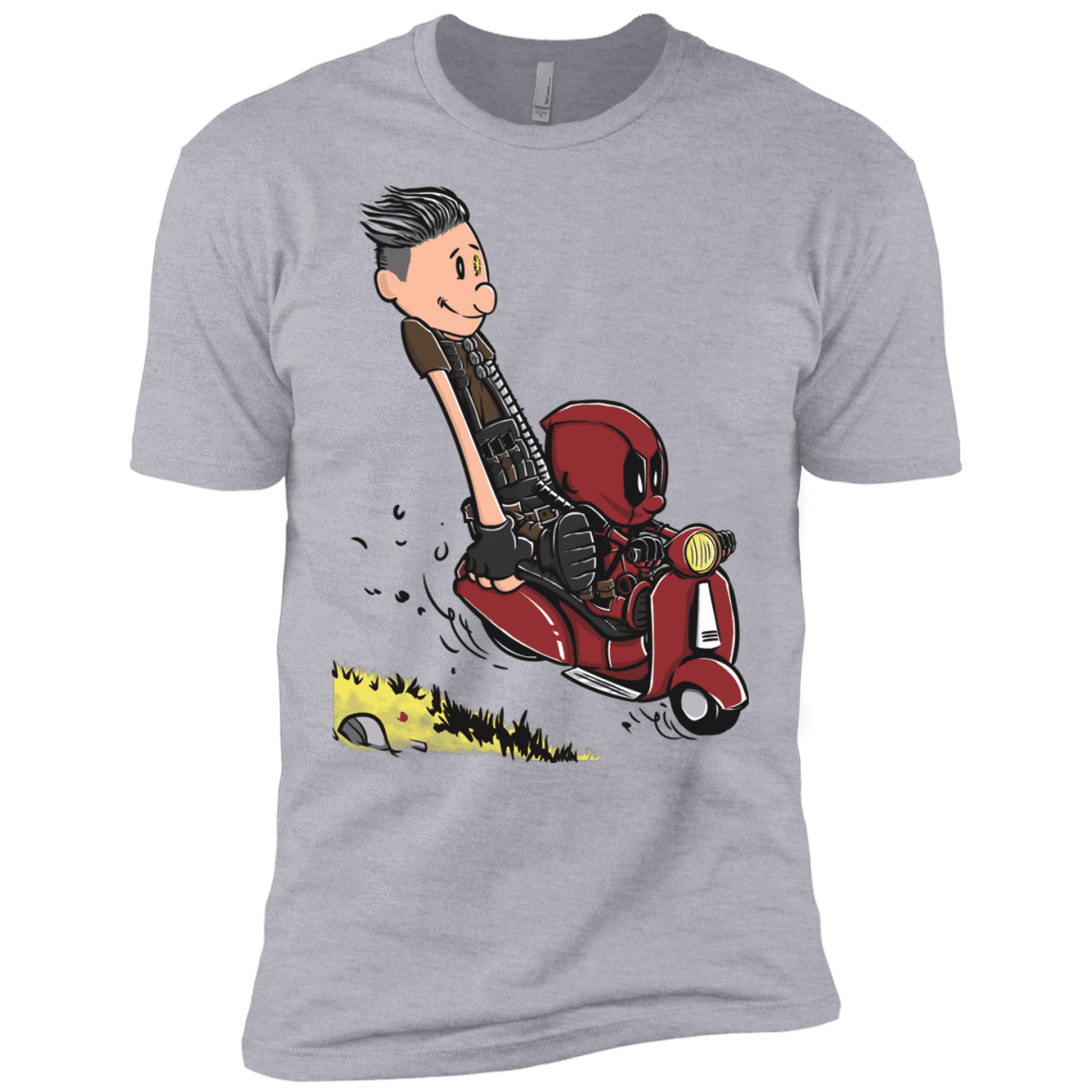 T-Shirts Heather Grey / X-Small Calvin & Deadpool Men's Premium T-Shirt