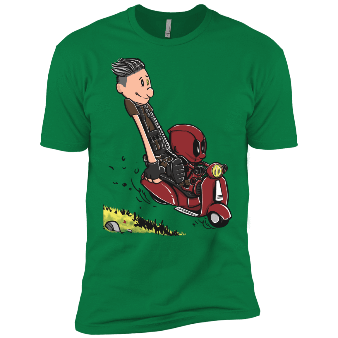 T-Shirts Kelly Green / X-Small Calvin & Deadpool Men's Premium T-Shirt