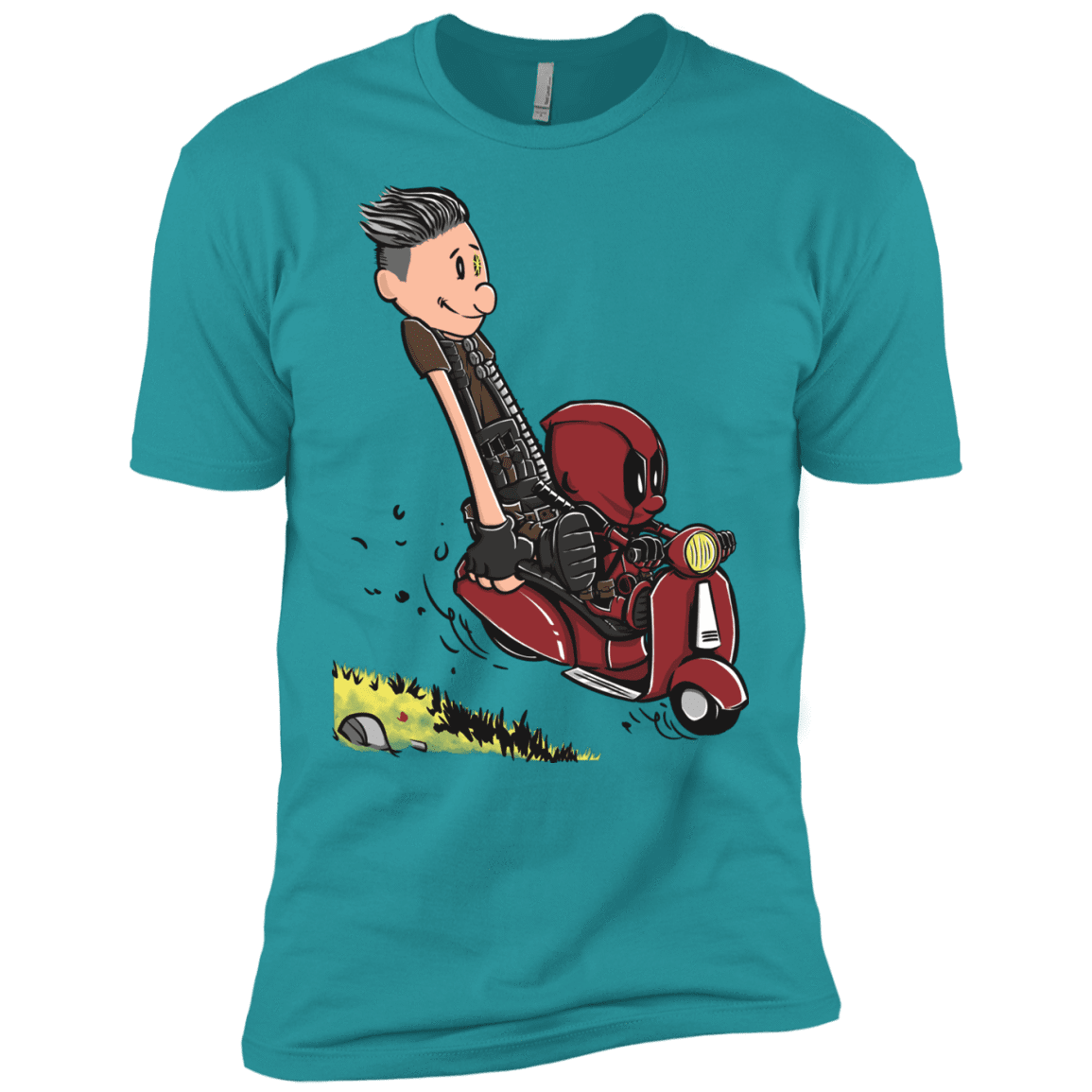 T-Shirts Tahiti Blue / X-Small Calvin & Deadpool Men's Premium T-Shirt