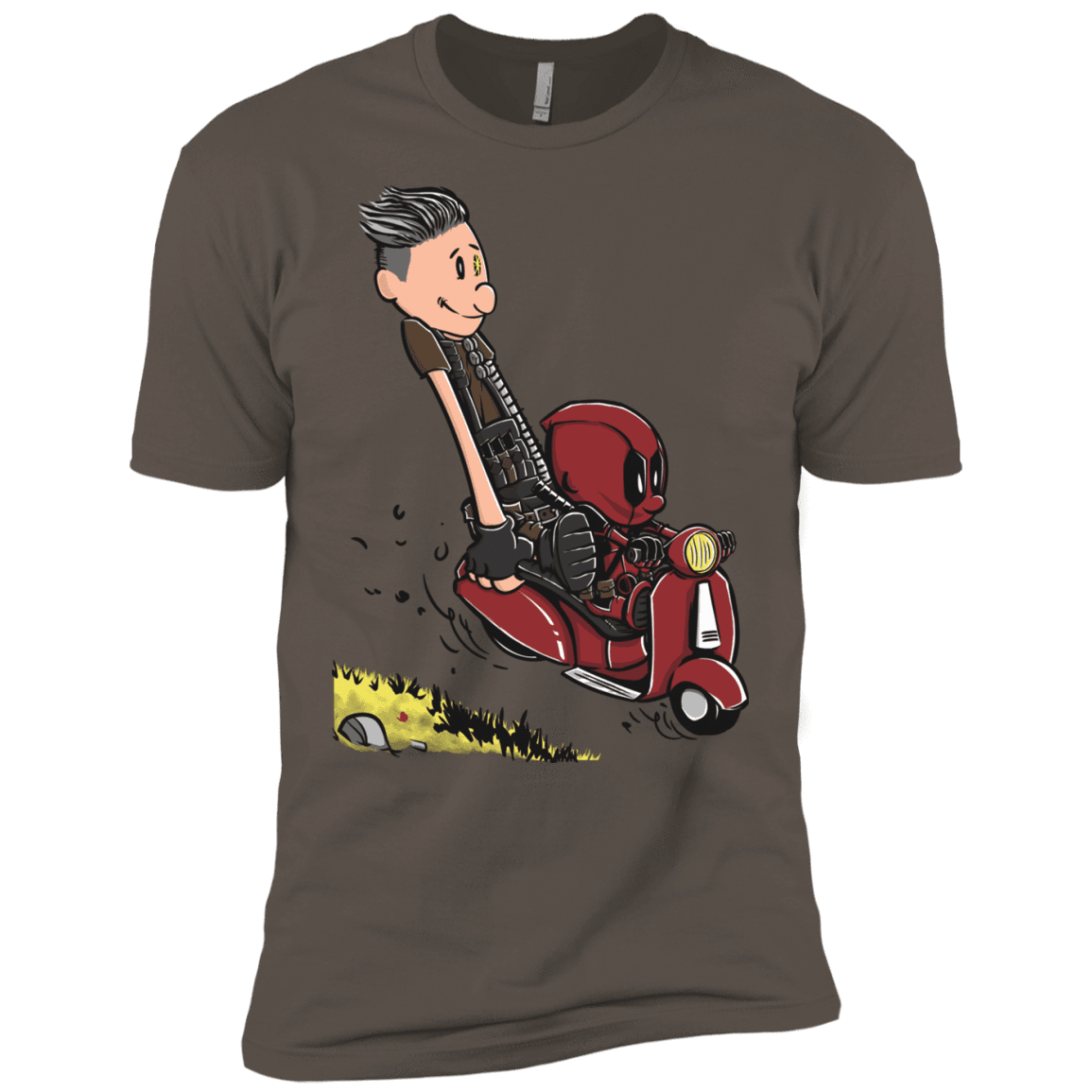 T-Shirts Warm Grey / X-Small Calvin & Deadpool Men's Premium T-Shirt