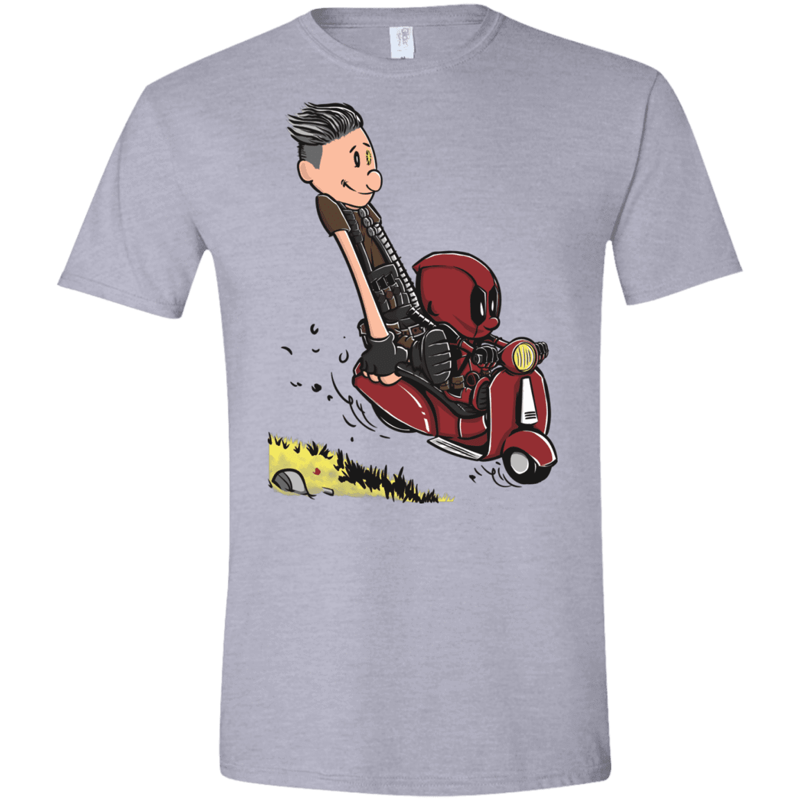 T-Shirts Sport Grey / X-Small Calvin & Deadpool Men's Semi-Fitted Softstyle