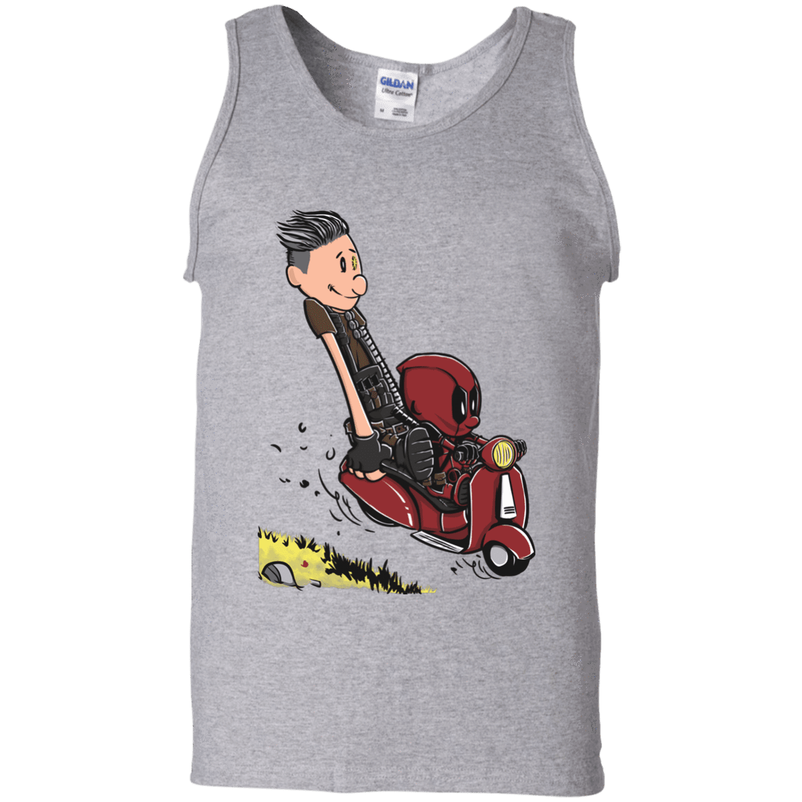 T-Shirts Sport Grey / S Calvin & Deadpool Men's Tank Top