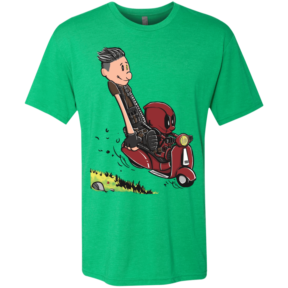 T-Shirts Envy / S Calvin & Deadpool Men's Triblend T-Shirt