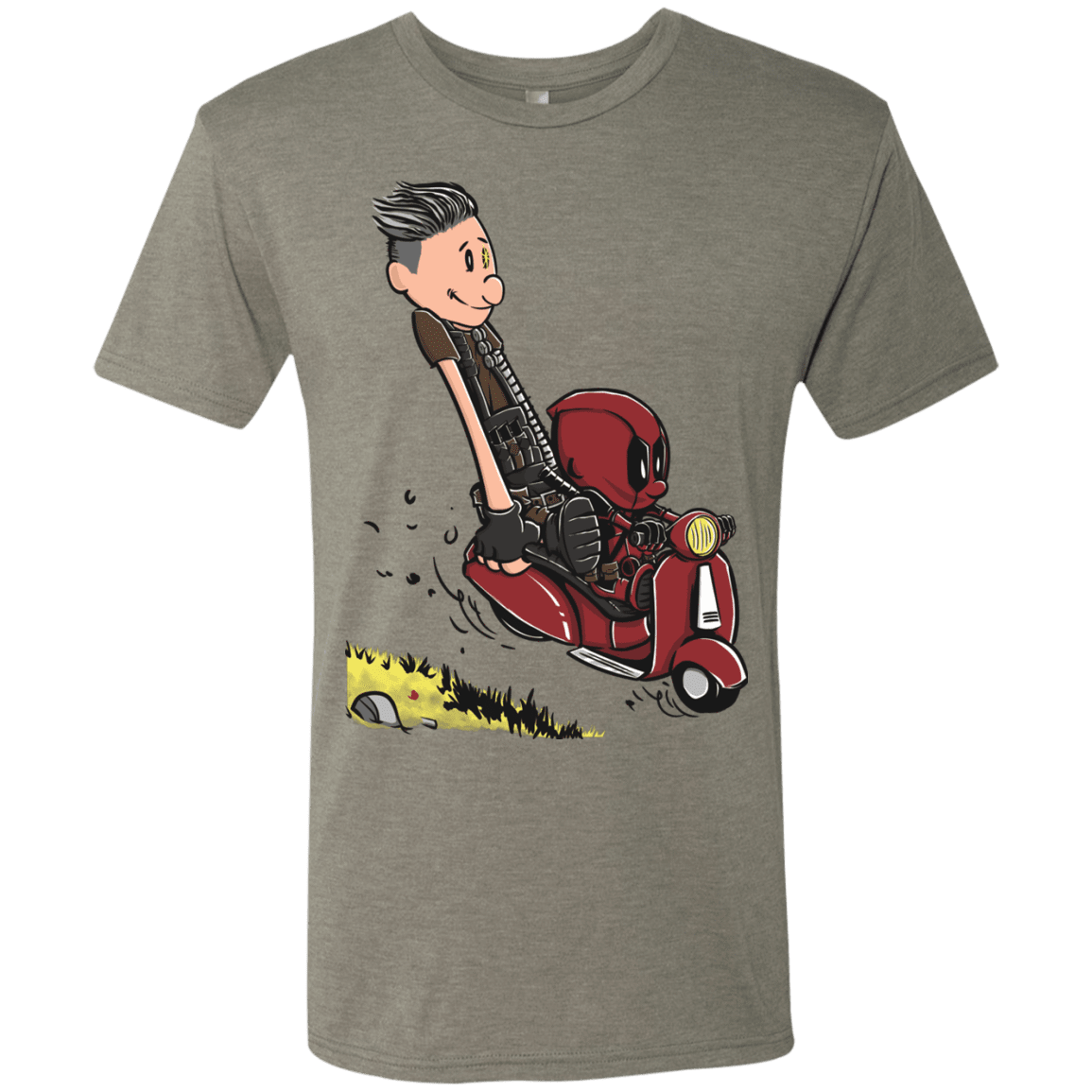 T-Shirts Venetian Grey / S Calvin & Deadpool Men's Triblend T-Shirt