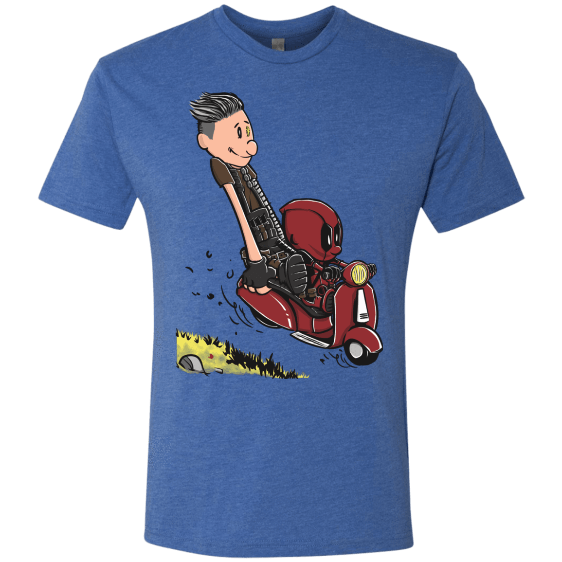 T-Shirts Vintage Royal / S Calvin & Deadpool Men's Triblend T-Shirt