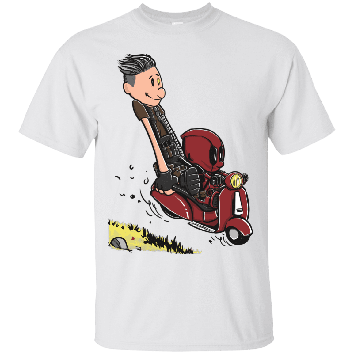 T-Shirts White / S Calvin & Deadpool T-Shirt