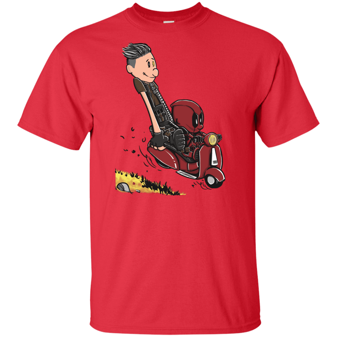 T-Shirts Red / XLT Calvin & Deadpool Tall T-Shirt