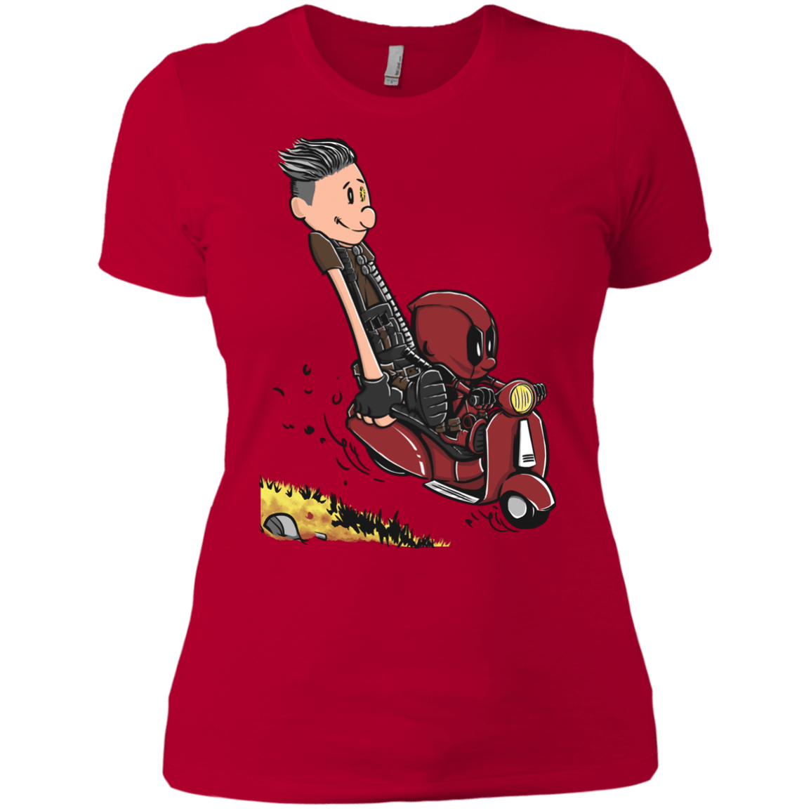 T-Shirts Red / X-Small Calvin & Deadpool Women's Premium T-Shirt