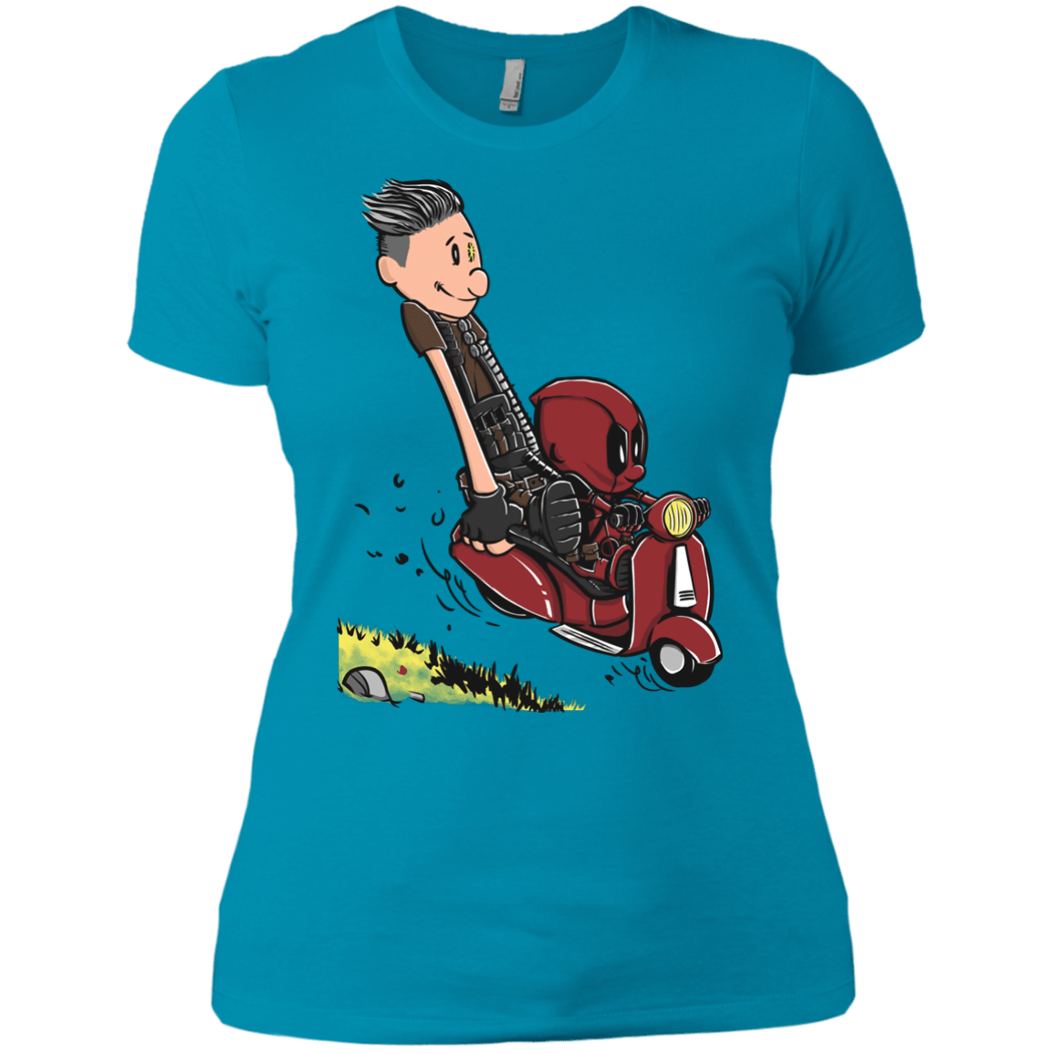 T-Shirts Turquoise / X-Small Calvin & Deadpool Women's Premium T-Shirt