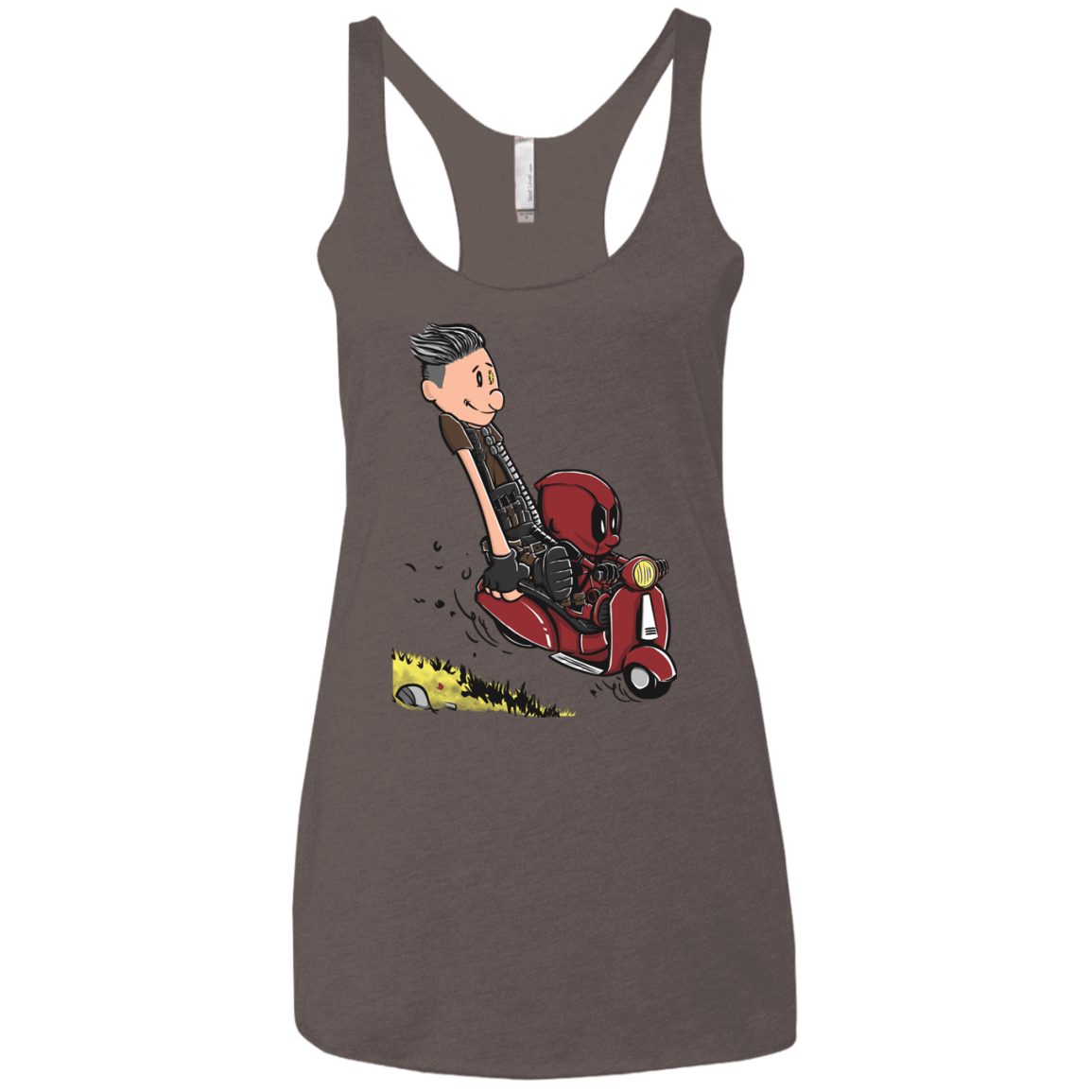 T-Shirts Macchiato / X-Small Calvin & Deadpool Women's Triblend Racerback Tank