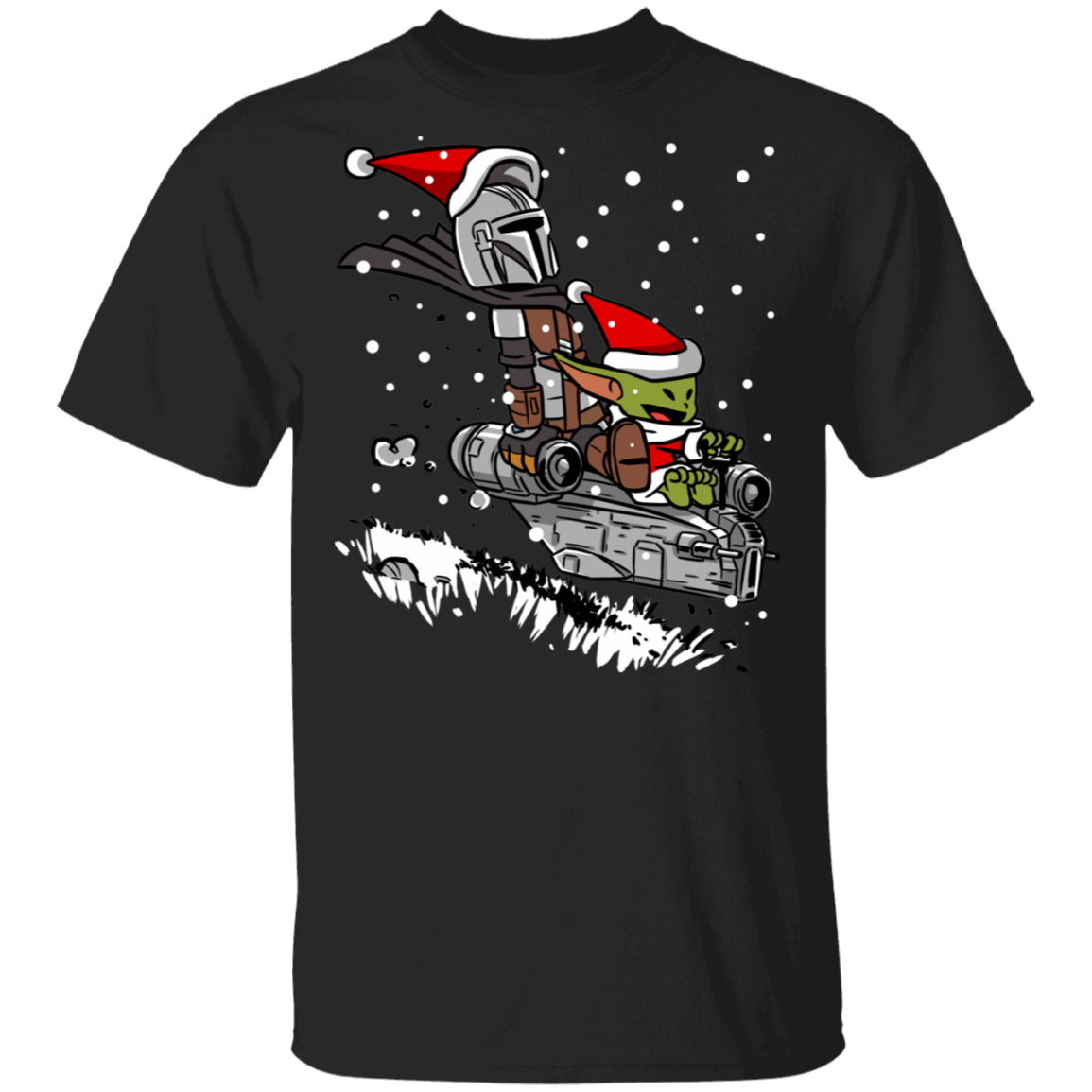 T-Shirts Black / S Calvin Yoda Mandalorian CLAUS T-Shirt